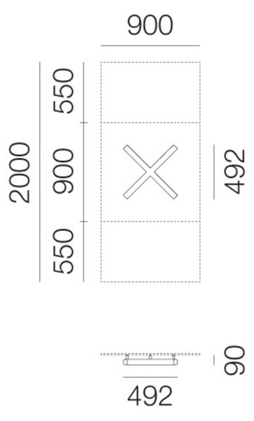 Artemide nástěnné LED svítidlo Alphabet of Light písmeno x 16 W 3000K