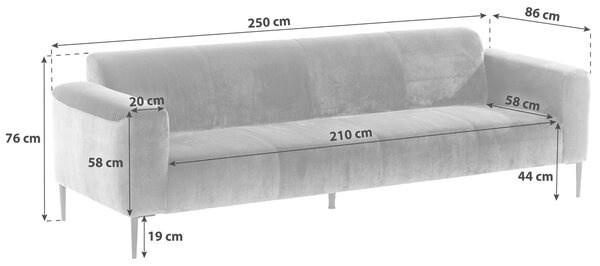 TŘÍMÍSTNÁ POHOVKA, textil, zelená W.Schillig - Pohovky, Online Only