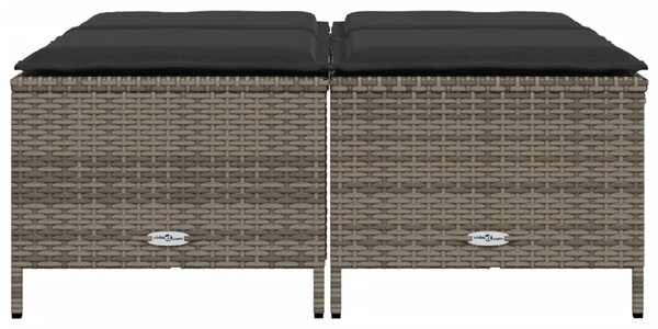 Zahradní stoličky s poduškami 4 ks šedé polyratan