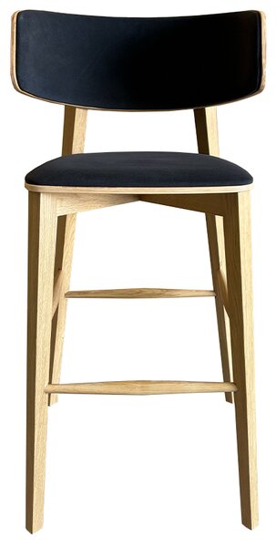 FormWood Dubová barová židle Nora 77 cm s antracitovým sedákem