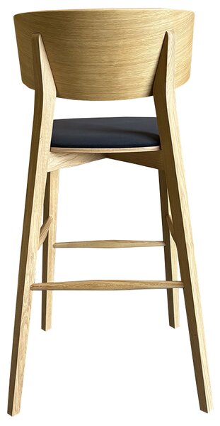 FormWood Dubová barová židle Nora 77 cm s antracitovým sedákem