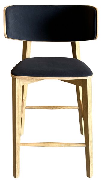 FormWood Dubová barová židle Nora 67 cm s antracitovým sedákem
