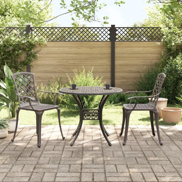 3dílný bistro set bronzový litý hliník