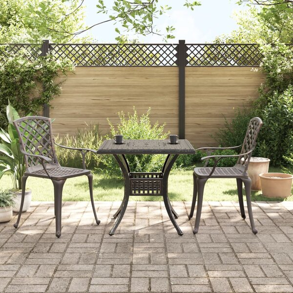 3dílný bistro set bronzový litý hliník
