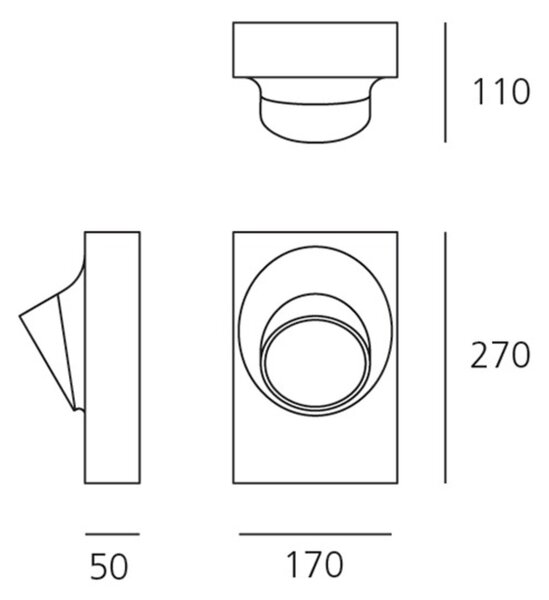 Artemide venkovní nástěnné svítidlo Ciclope 6,5 W 220-240 V 3000K antracit