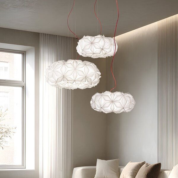 Závěsná svítidlo Slamp, C'EST LA VIE, stmívatelné, Bílá, Obývací pokoj, Plast, Design