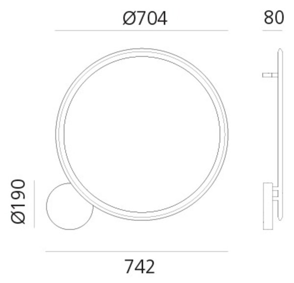 Artemide nástěnné/stropní svítidlo Discovery 40 W 220-240 V stmívatelné 3000K černé