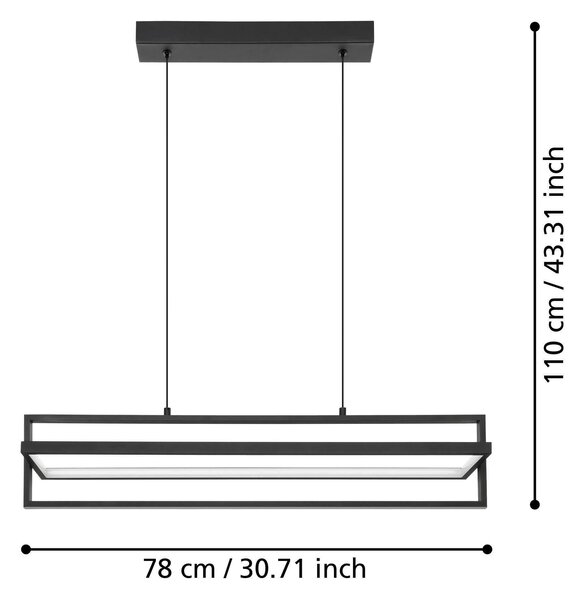 ZÁVĚSNÉ SVÍTIDLO, 78/16/110 cm Eglo - Online Only svítidla, Online Only