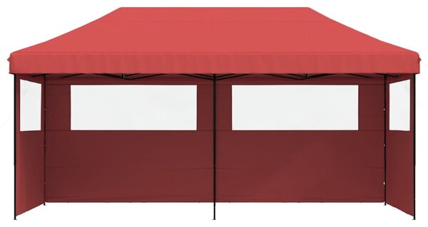 Skládací party stan pop-up se 3 bočními stěnami vínový