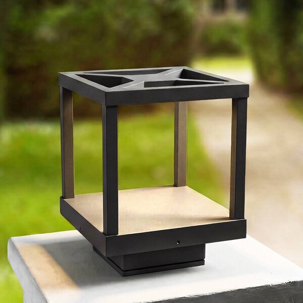 Lucande Podstavná lampa LED Lealan, černá, kov, 23 cm, IP54, Černá, Hliník, Moderní