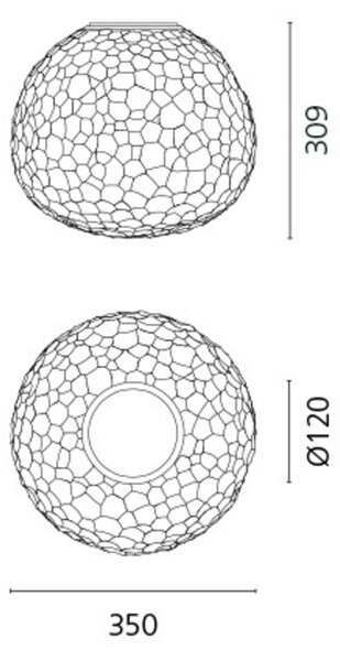 Artemide nástěnné/stropní svítidlo Meteorite 35 E27 max 21 W 220-240 V