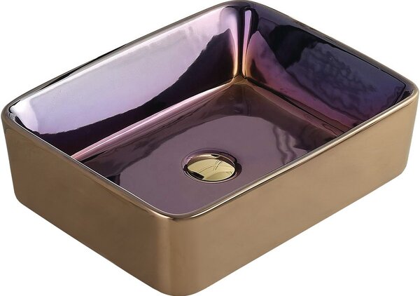 Mexen CATIA umyvadlo, 48x37 cm, fialová-zlatá, 21314855