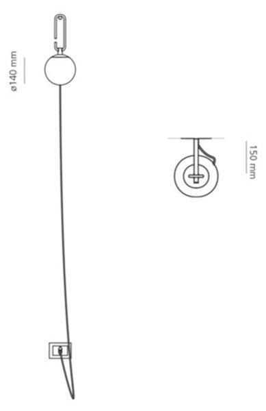 Artemide nástěnné svítidlo nh Wall E14 max 5 W Design Collection