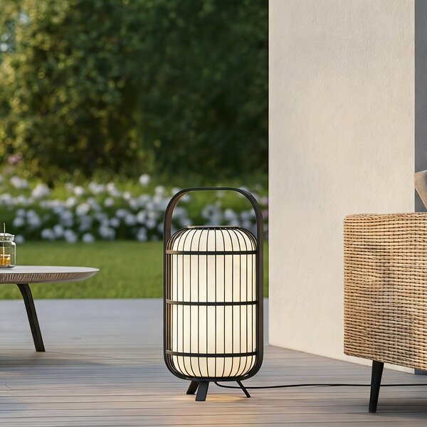 Lucande Terasové svítidlo Tayori, černé, 64 cm, IP44, Černá, Hliník, Design