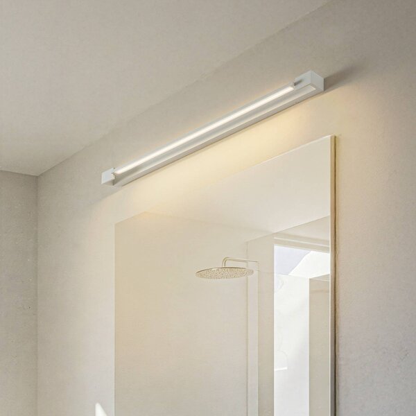 Arcchio LED nástěnné světlo Jora, 90 cm, bílé, otočné, IP44, Bílá / opál, Koupelna, Hliník, Moderní