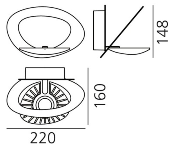 Artemide nástěnné svítidlo Pirce Micro 27 W 3000K stmívatelné