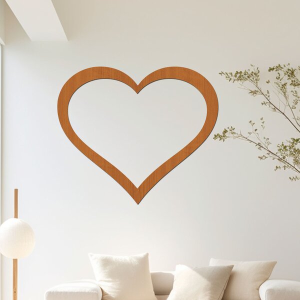 Dřevo života | Dřevěné srdce na zeď | Barva: Třešeň | Rozměry (cm): 40x34