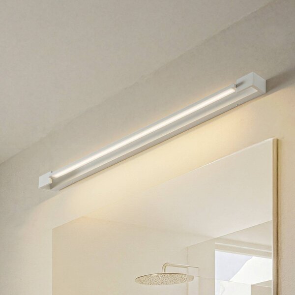 Arcchio LED nástěnné světlo Jora, 90 cm, bílé, otočné, IP44, Bílá / opál, Koupelna, Hliník, Moderní
