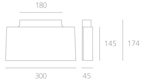 Artemide nástěnné svítidlo Surf Wall 300 Design Collection 11 W R7s 220-240 V
