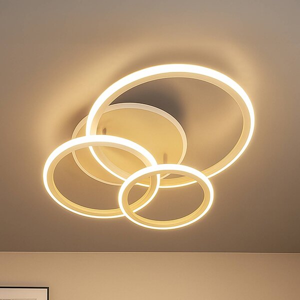 FISCHER & HONSEL LED stropní svítidlo Gelder, 60 cm, greige/písková, RGBW,, stmívatelný, Obývací pokoj / jídelna, kov, Moderní