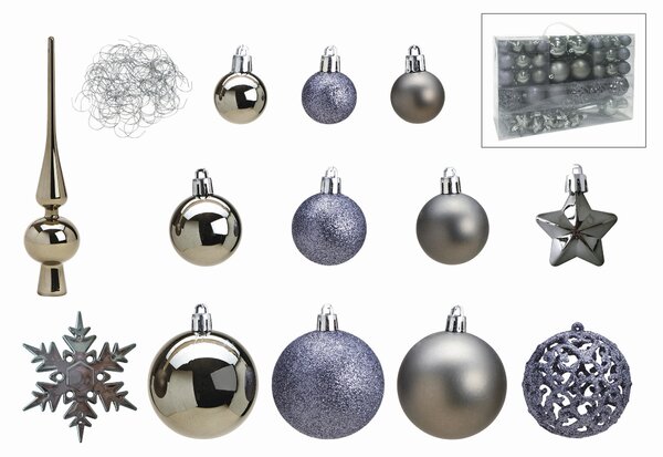 SADA VÁNOČNÍCH KOULÍ 111dílné X-Mas - Vánoční ozdoby, Online Only
