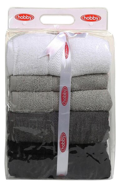 SADA OSUŠEK DO SPRCHY, 70/140 cm, černá, bílá, tmavě šedá, šedá 4dílné - Sady ručníků, Online Only