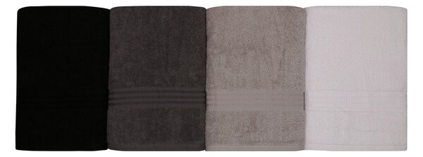 SADA OSUŠEK DO SPRCHY, 70/140 cm, černá, bílá, tmavě šedá, šedá 4dílné - Sady ručníků, Online Only