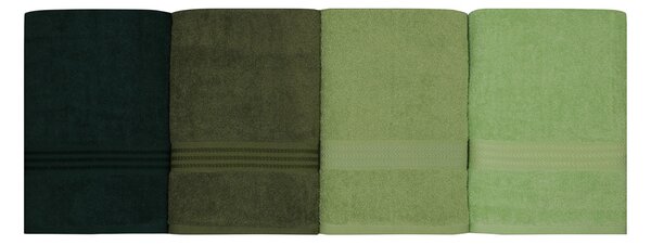 SADA OSUŠEK DO SPRCHY, 70/140 cm, zelená, tmavě zelená, světle zelená, olivově zelená 4dílné - Sady ručníků, Online Only