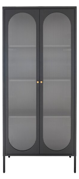 Černá prosklená vitrína Armalav, 35x80x180 cm