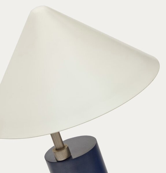 Modro bílá kovová stolní lampa Kave Home Shiva 42 cm