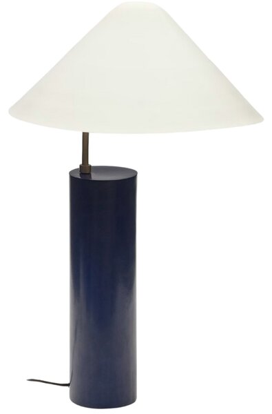 Modro bílá kovová stolní lampa Kave Home Shiva 75 cm