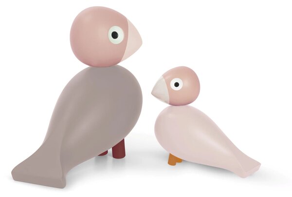 Dřevění ptáčci Liv and Lykke Soft Pink - set 2 ks Kay Bojesen Denmark