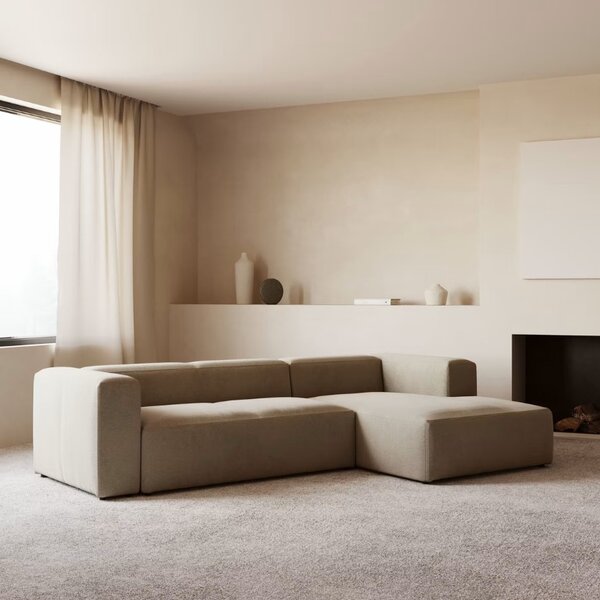 Kave Home Rohová pohovka Blok 330 cm, pravá
