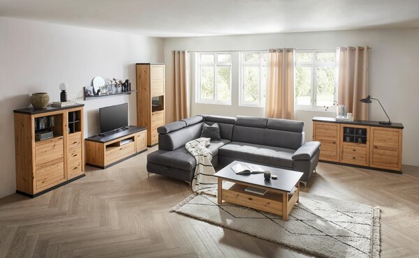 KOMODA POD TELEVIZI, tmavě šedá, dub artisan, 150/55,6/50 cm Hom`in - TV stolky & komody pod TV