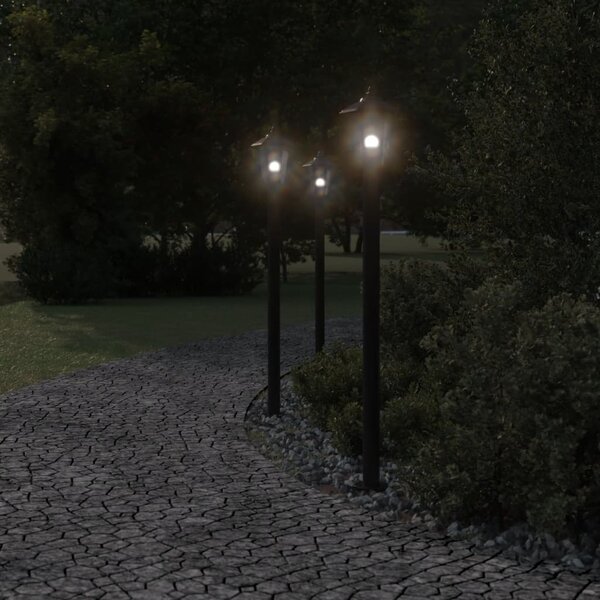 Venkovní stojací lampy 3 ks černé 120 cm nerezová ocel