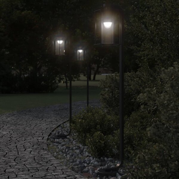 Venkovní stojací lampy 3 ks černé 100 cm nerezová ocel