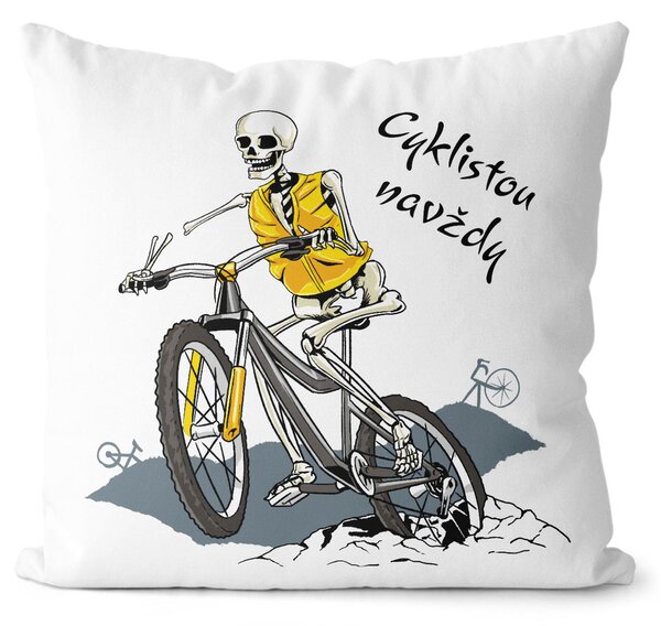 Polštářek Cyklistou navždy (Velikost: 40 x 40 cm)
