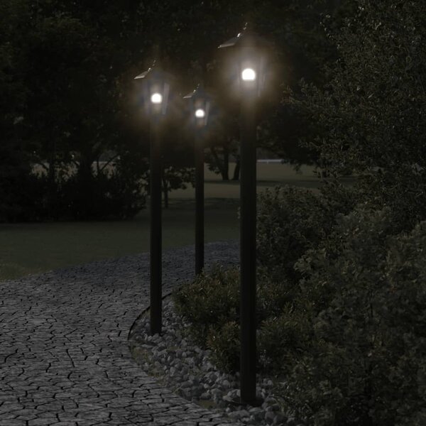 Venkovní stojací lampy 3 ks černé 120 cm nerezová ocel