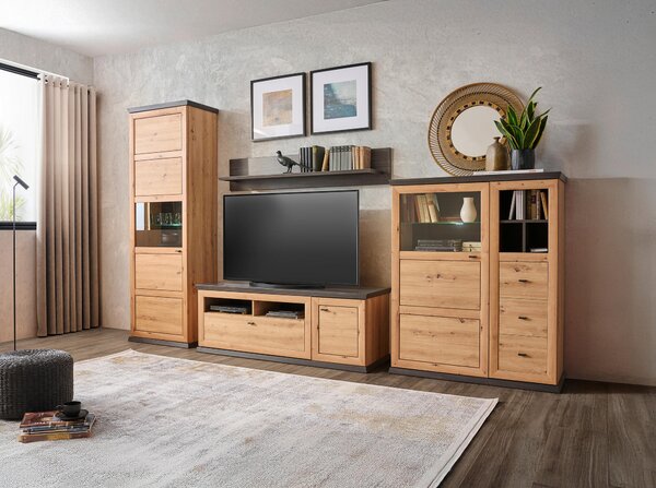 KOMODA POD TELEVIZI, tmavě šedá, dub artisan, 150/55,6/50 cm Hom`in - TV stolky & komody pod TV
