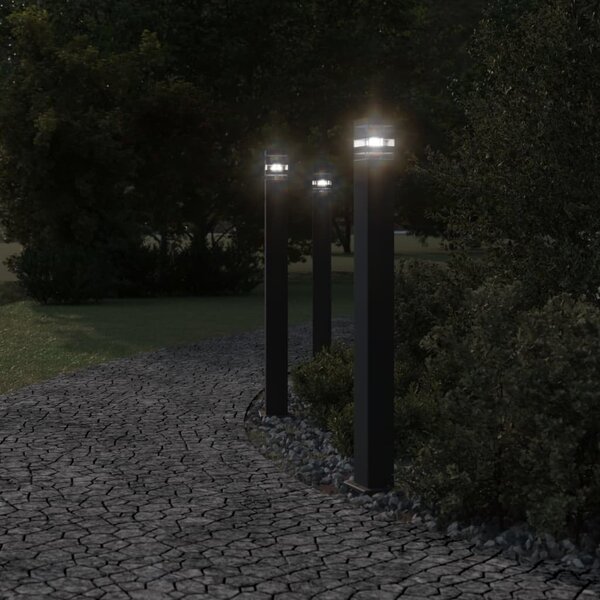 Venkovní stojací lampa černá 110 cm hliník