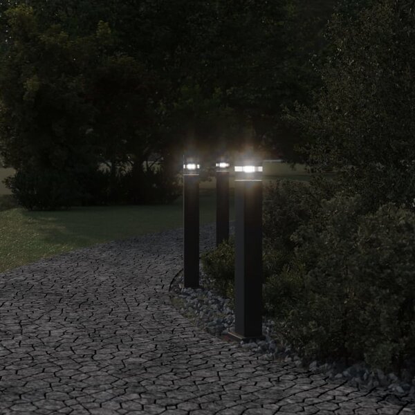 Venkovní stojací lampa černá 80 cm hliník