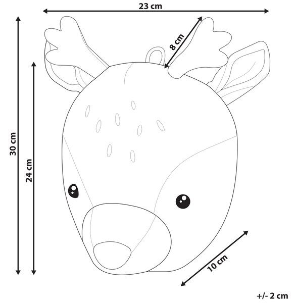 Nástěnná dekorace pro děti Jelen BAMBI 30 cm Béžová