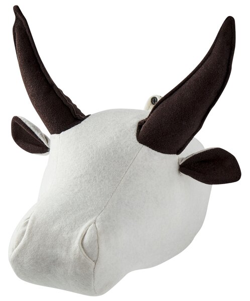Nástěnná dekorace pro děti Býk GEOFFREY Bavlna 24 cm Bílá