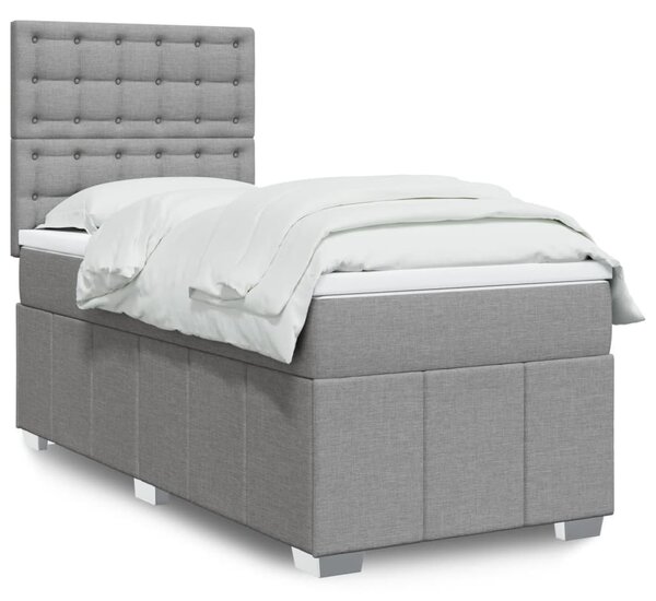 Box spring postel s matrací světle šedá 80 x 200 cm textil 3293809