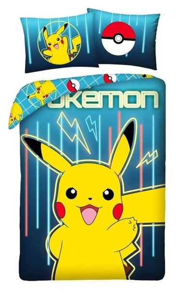 Povlečení Pokémon Pikachu blesky Bavlna, 140/200, 70/90 cm
