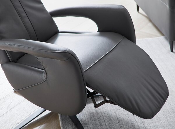 RELAXAČNÍ KŘESLO, kůže, antracitová Dieter Knoll - Relaxační křesla
