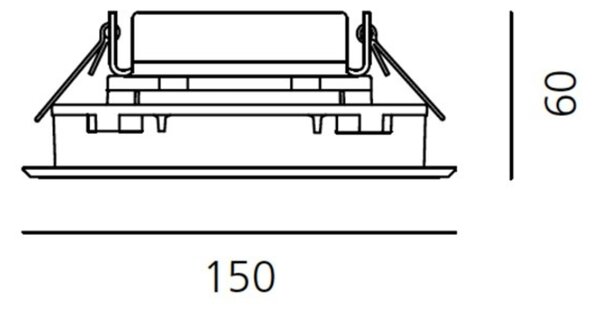 Artemide vestavné LED svítidlo Ego Flat 150 Square 6 W 3000K 37°