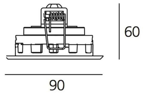 Artemide vestavné LED svítidlo Ego Flat 90 Square 3 W 3000K IK10