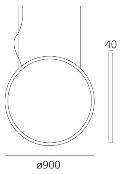Artemide závěsné svítidlo O Outdoor 43 W 3000K průměr 90 cm