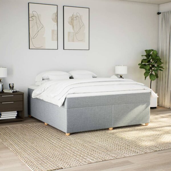 Box spring postel s matrací světle šedá 180 x 200 cm textil 3285394